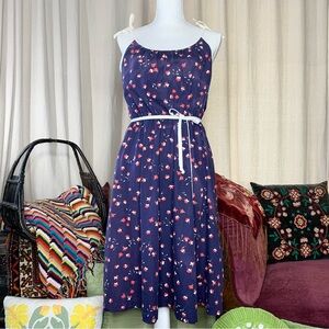80s Blue Floral Sundress